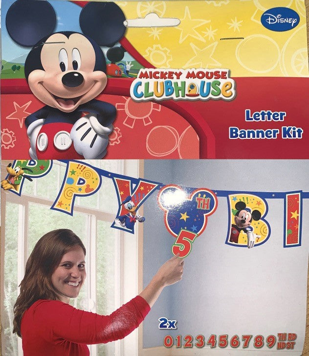 Disney Mickey Mouse Clubhouse Happy Birthday Letter Banner Kit 1.6m