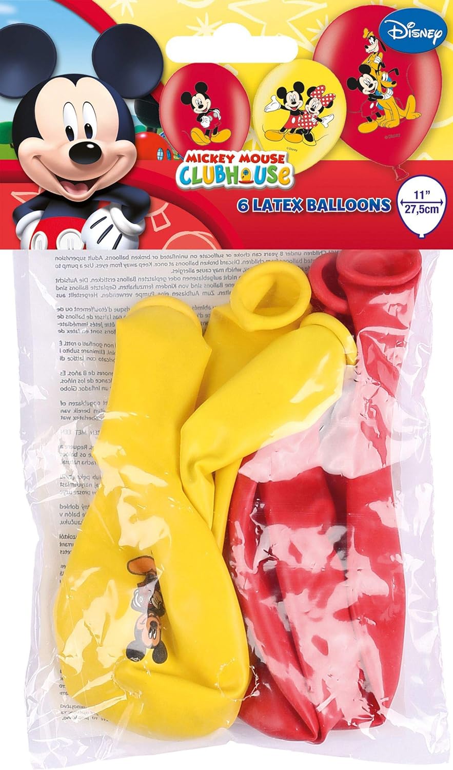 Disney Mickey Mouse Clubhouse Latex Balloons 6 Pack 11in (27.5cm)