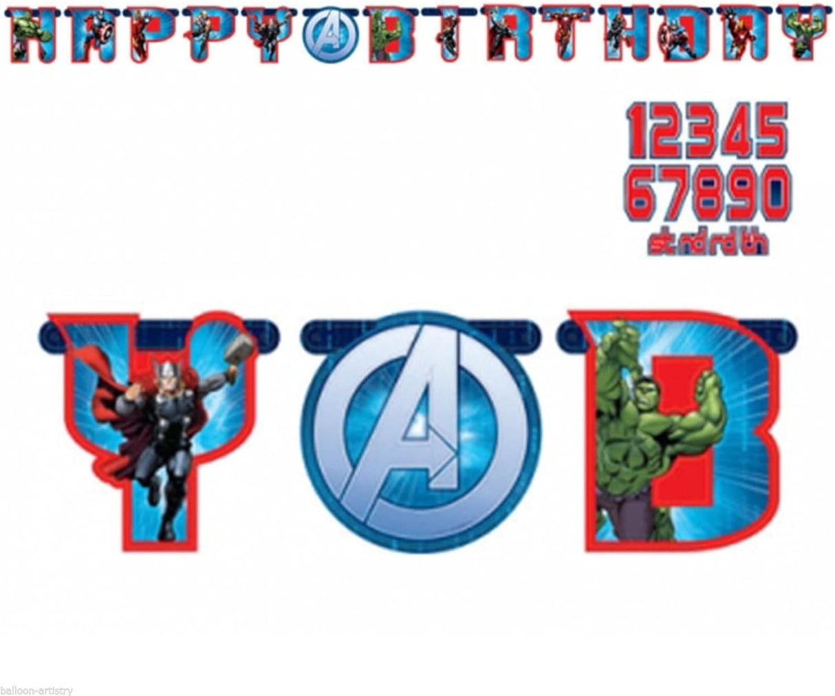 Avengers Assemble Happy Birthday Letter Banner