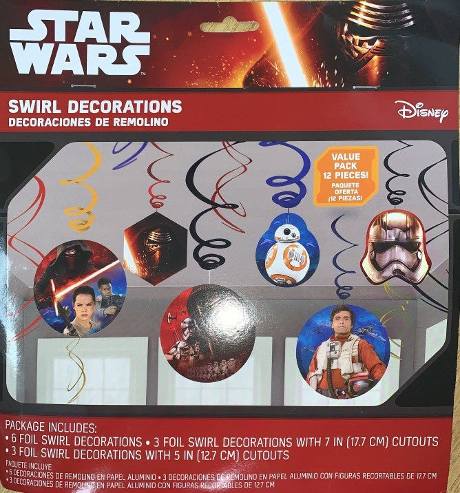 Disney Star Wars Swirl Decorations 12pcs
