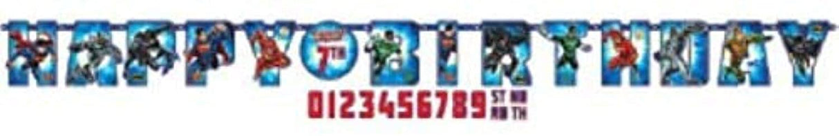 Justice League Birthday Letter Banner 3.2m x 30cm