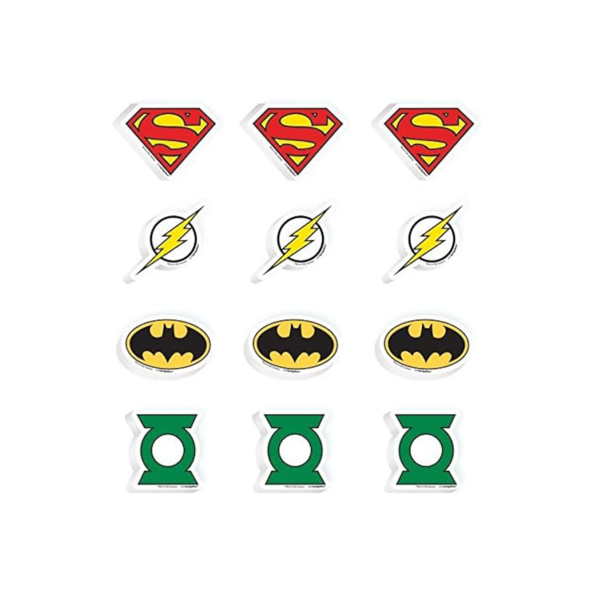 DC Comics Justice League Erasers 12pcs