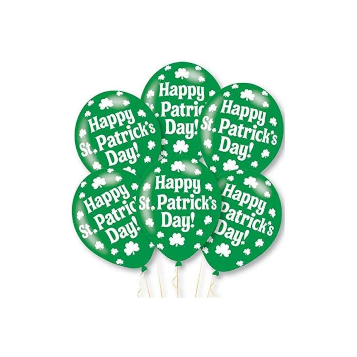 Happy St Patricks Day Latex Balloon Pack of 6