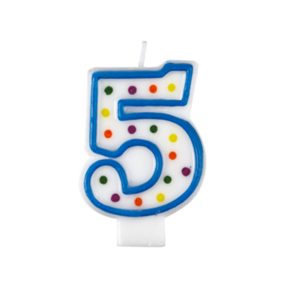 Birthday Candle Number 5 with Colorful Dots 1 PC
