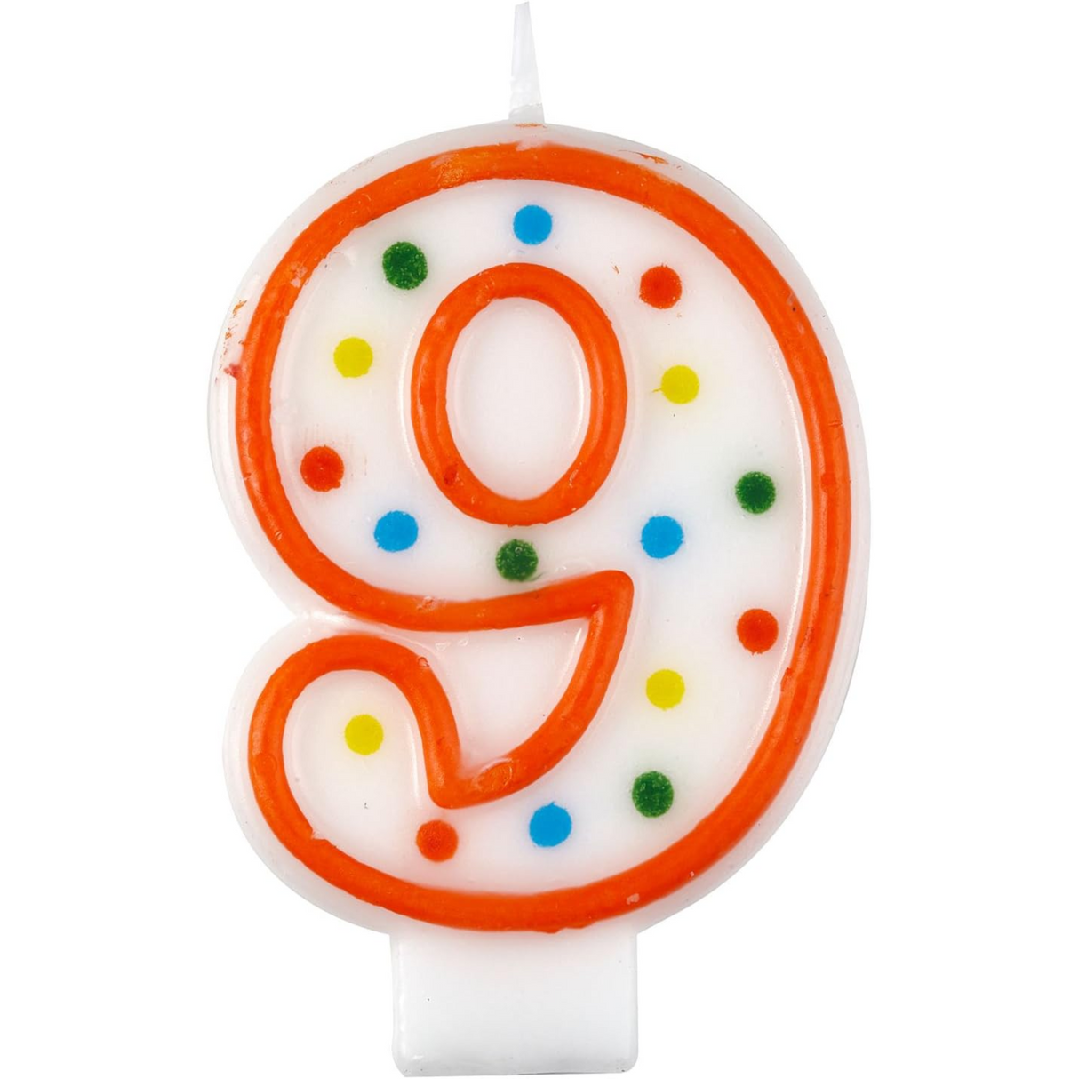 Number 9 Polka Dot Birthday Candles