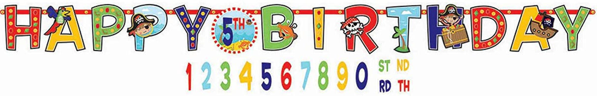 Happy Birthday Add an age Jumbo Letter Banner Kit Pirate Themed
