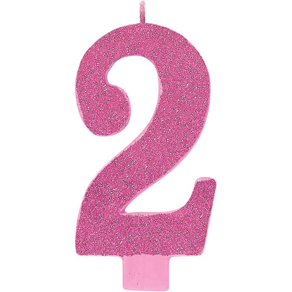 Number 2 Birthday candle pink