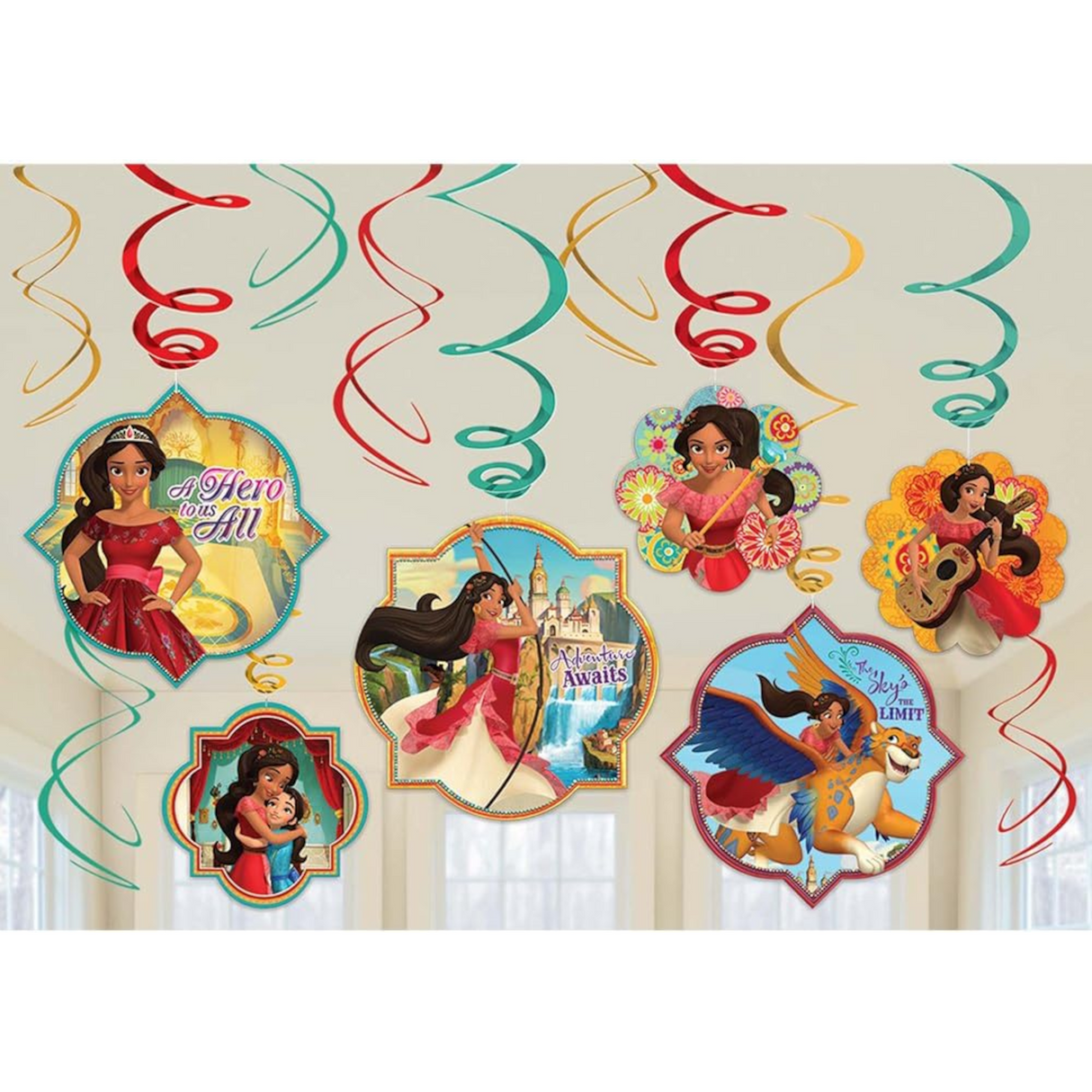 Disney Elena of Avalor Swirl Decorations 12 Pieces