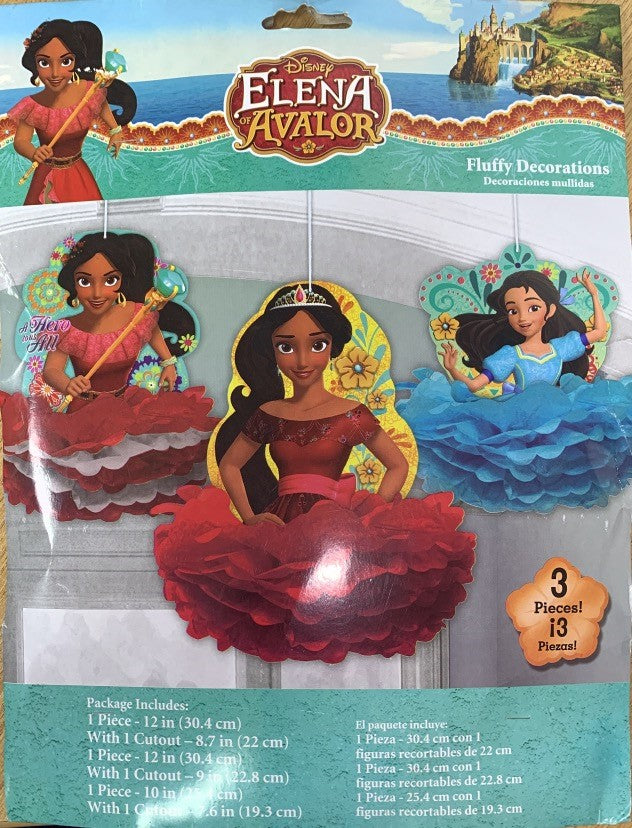 Disney Elena of Avalor Fluffy Decorations 3pcs
