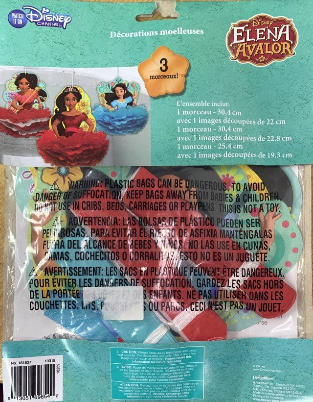 Disney Elena of Avalor Fluffy Decorations 3pcs