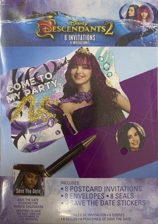 Disney Descendants 2 Invitation Cards 8pcs