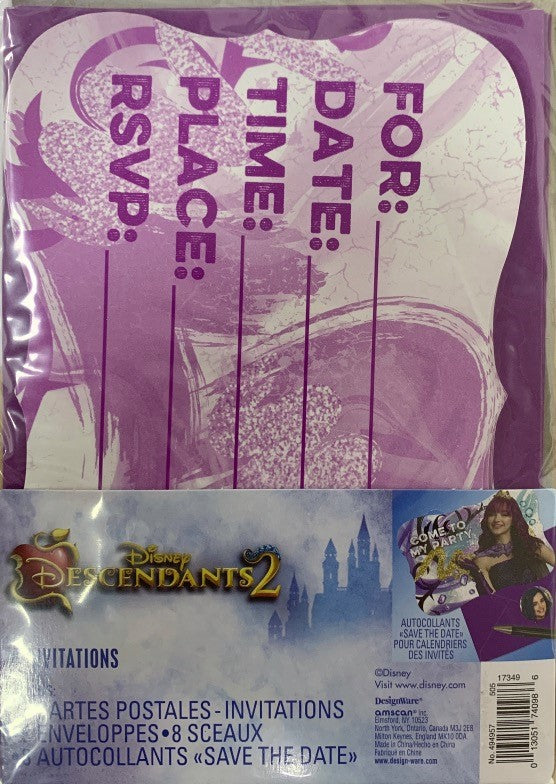Disney Descendants 2 Invitation Cards 8pcs