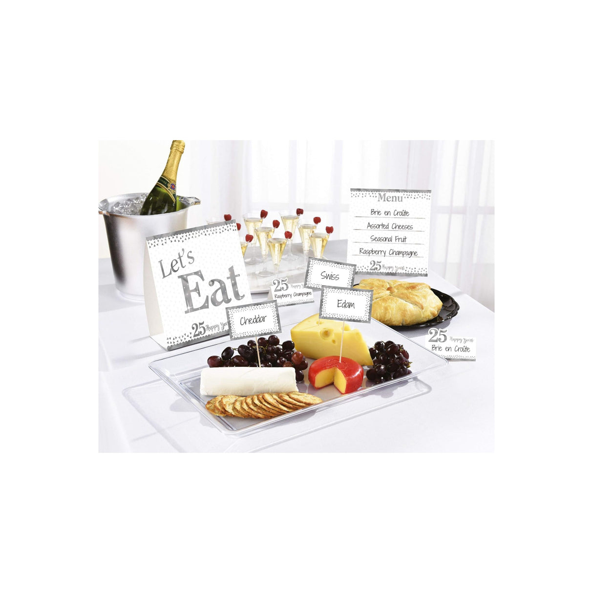 Silver 25th Anniversary Buffet Kit 6 Pieces