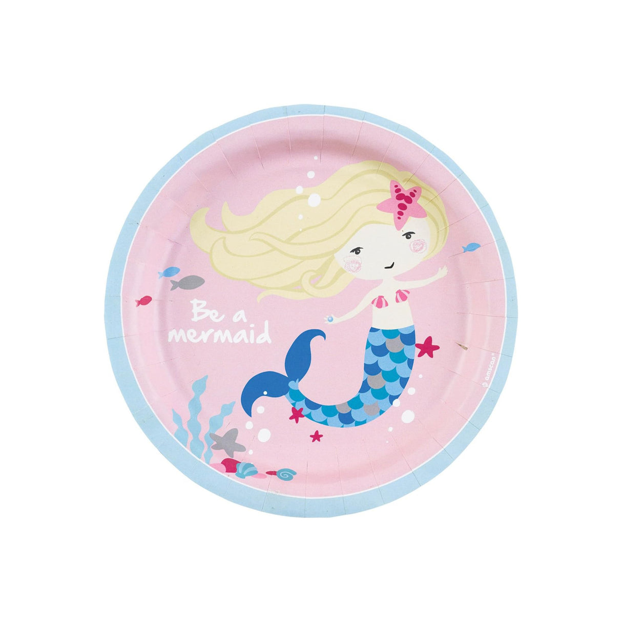 Be a Mermaid Round Paper Plates 8 Pack