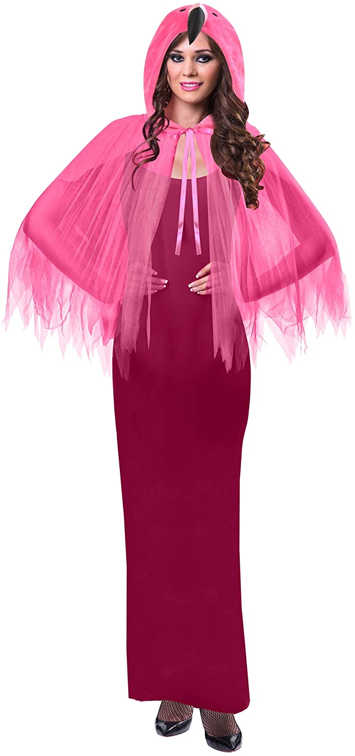 Hooded Flamingo Cape One Size Adult