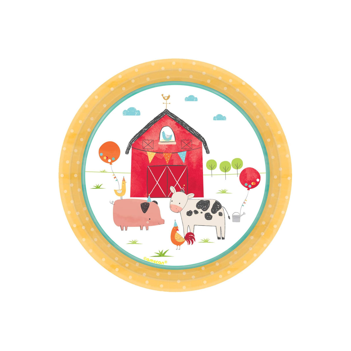 Barnyard Round Paper Plates 8 Pack
