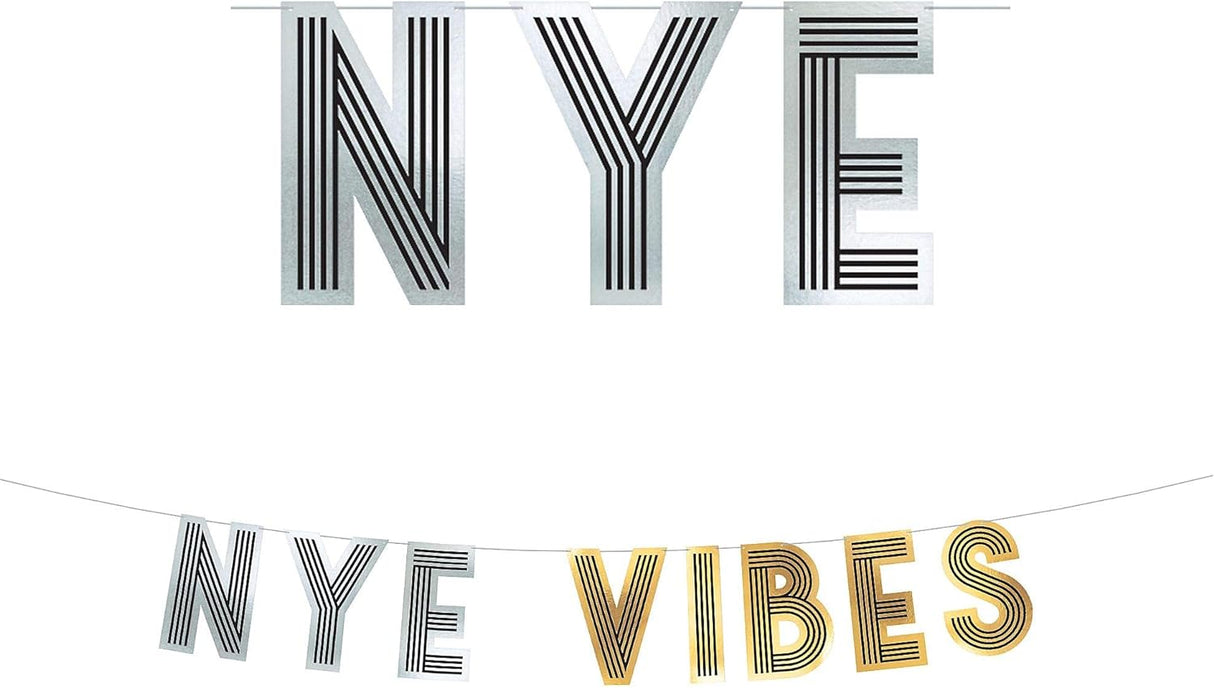 NYE Vibes Foil Letter Banner