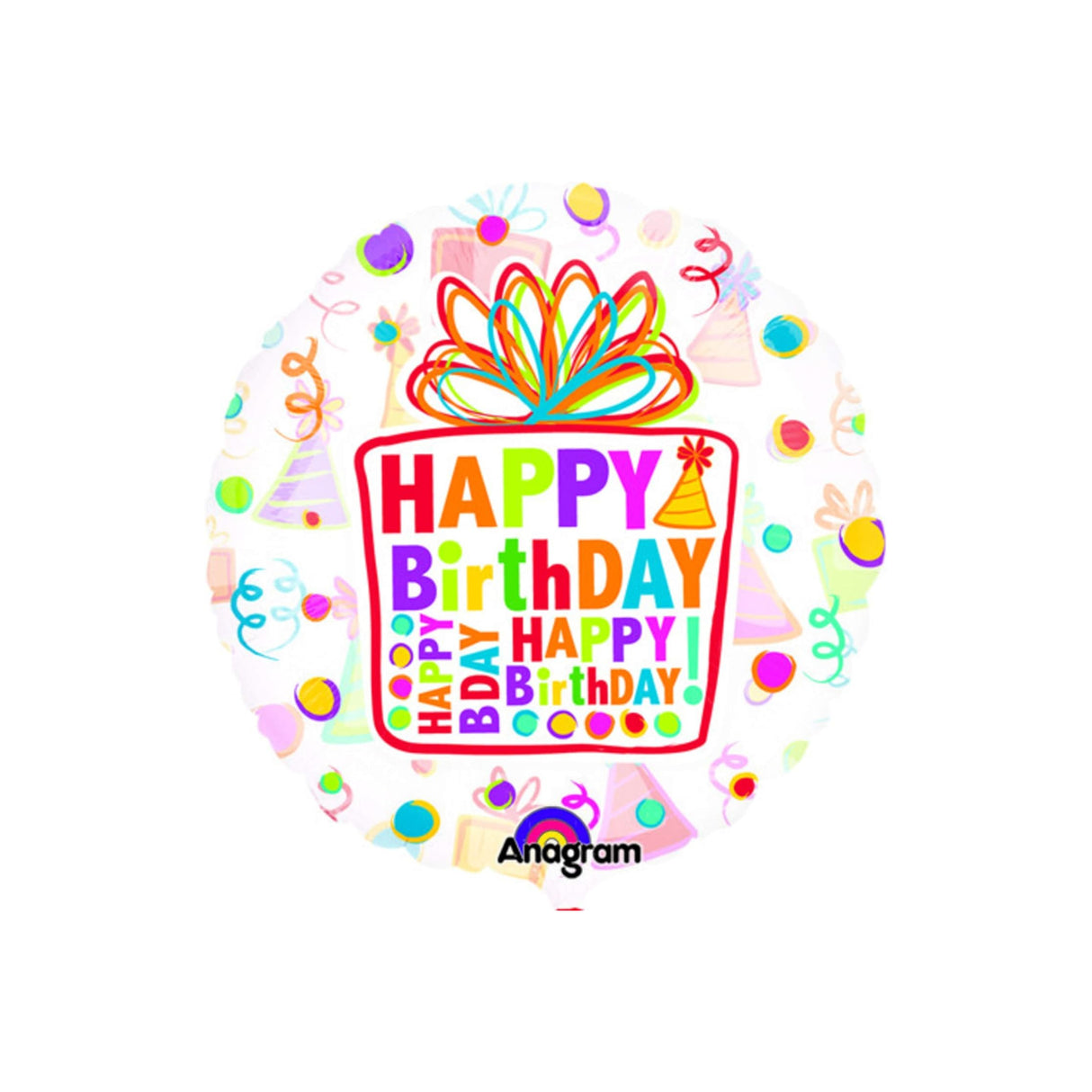 Happy Birthday SeeThru Balloon 26in 66cm