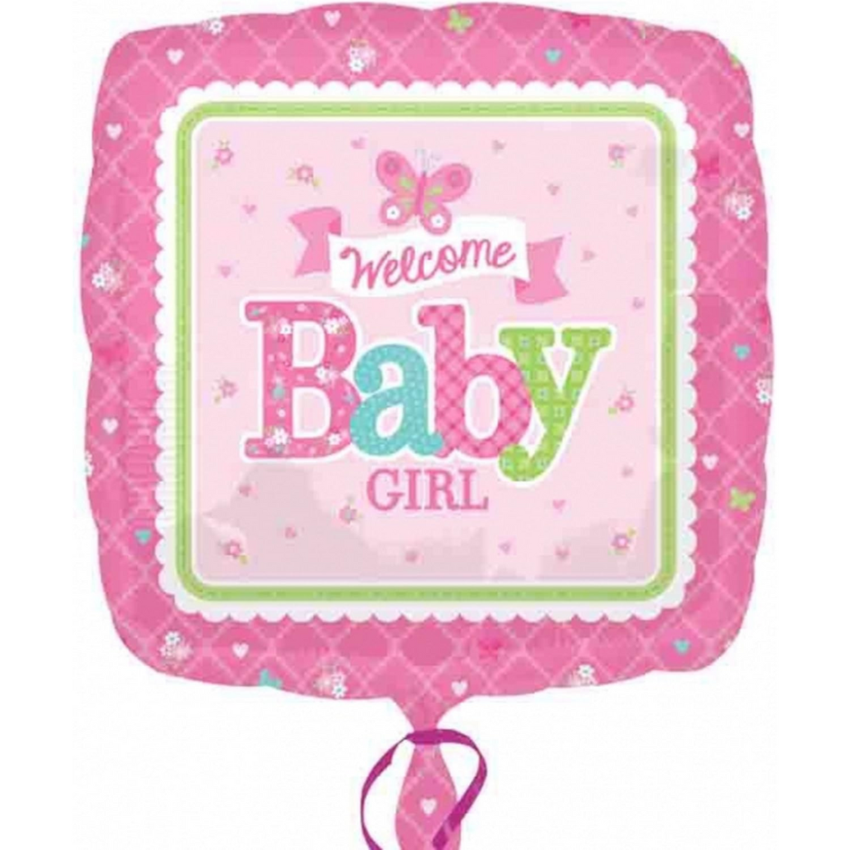 Welcome Baby Girl Foil Balloon 17in (43cm)
