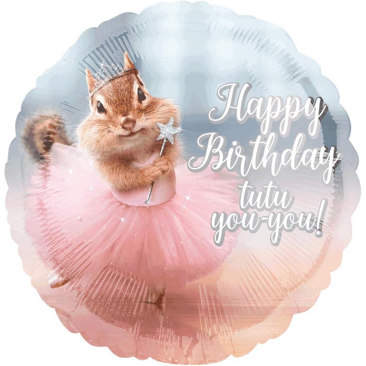 Chipmunk Tutu Birthday Foil Balloon