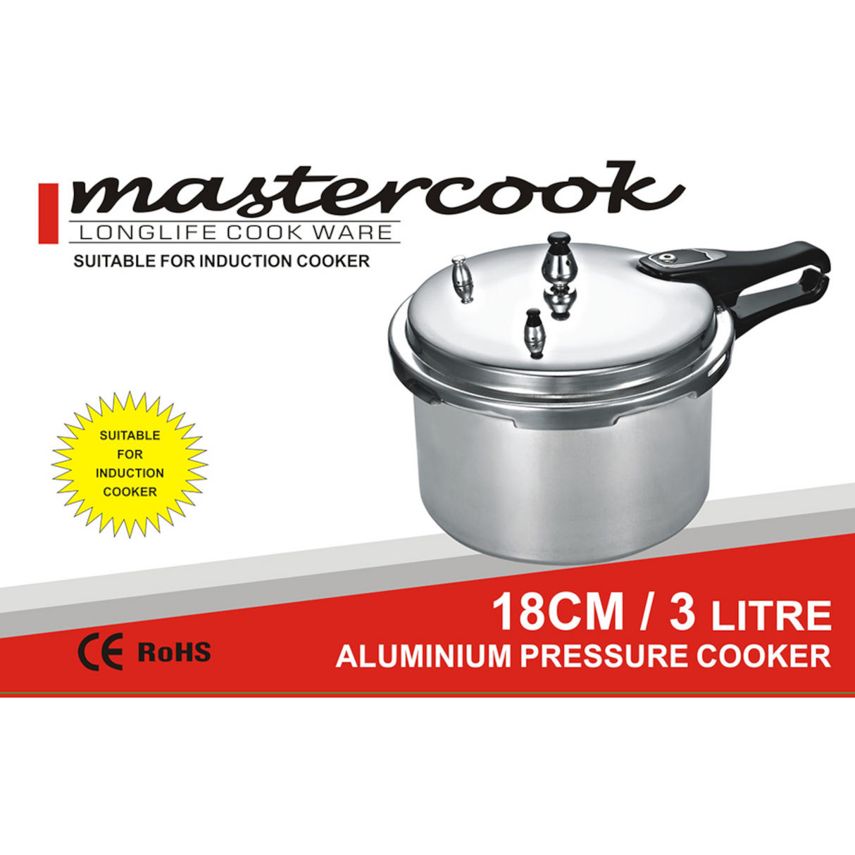 3 Litre Aluminium Pressure Cooker Induction Bottom