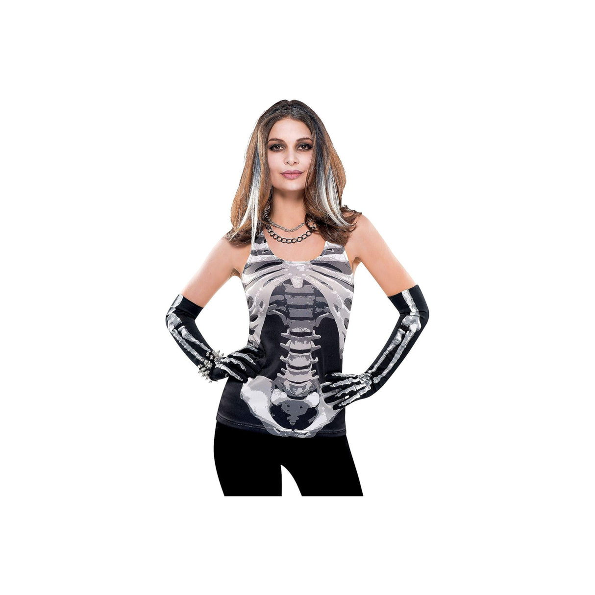 Adult Ladies Skeleton Vest Top UK Standard Size 1-12