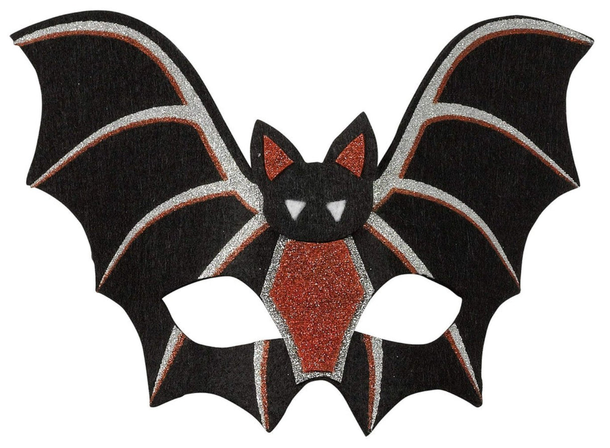 Children's Bat Mask 1 Piece Silver Red Black