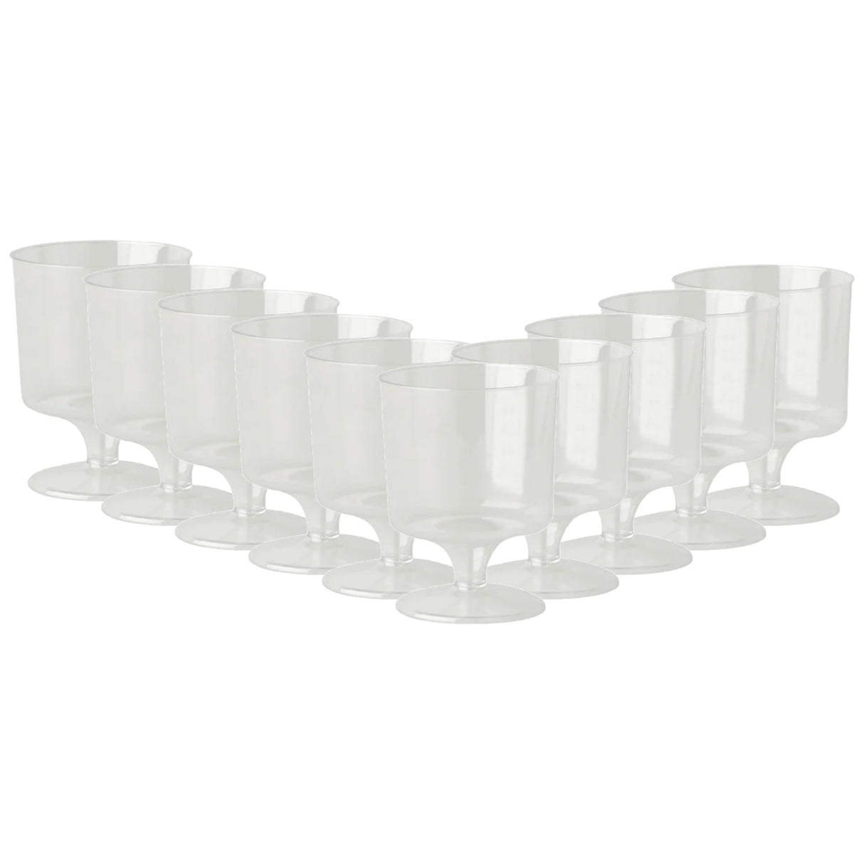 Plastic Stem Wine Glasses Clear 200ml (Pack of 10)