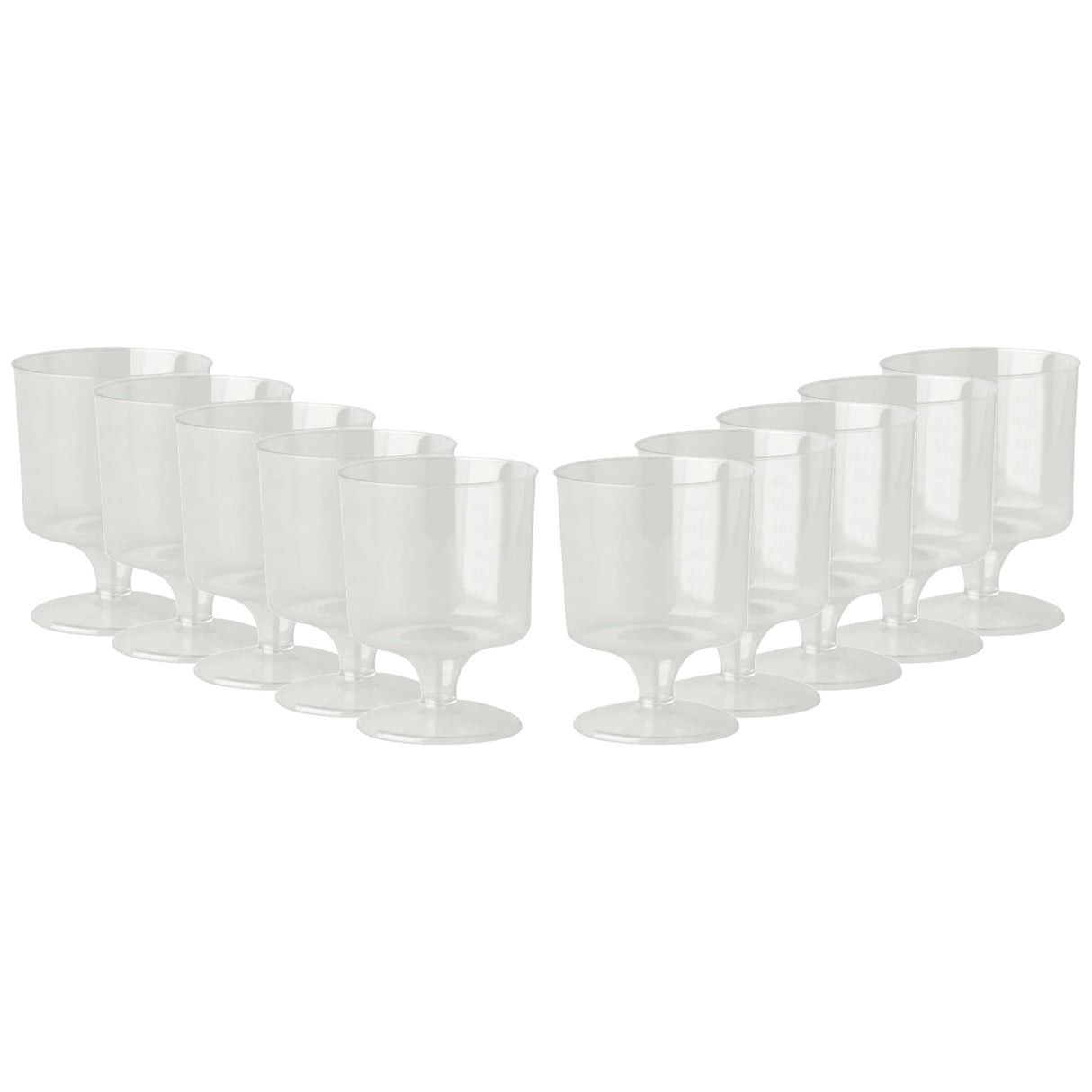 Plastic Stem Wine Glasses Clear 200ml (Pack of 10)