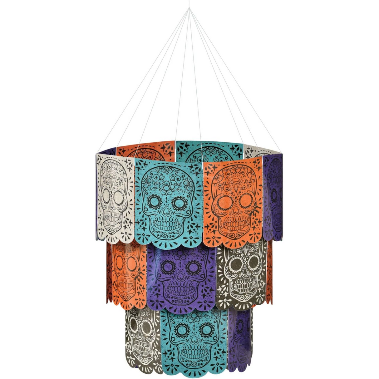 Day of The Dead Flag Chandelier Green