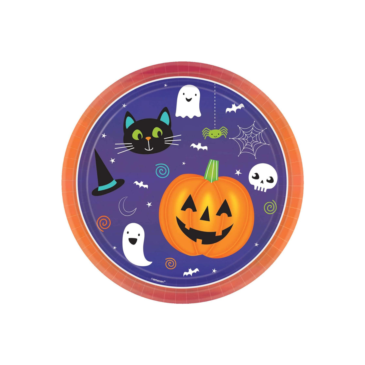 Halloween Friends Round Paper Plates 8 Pack