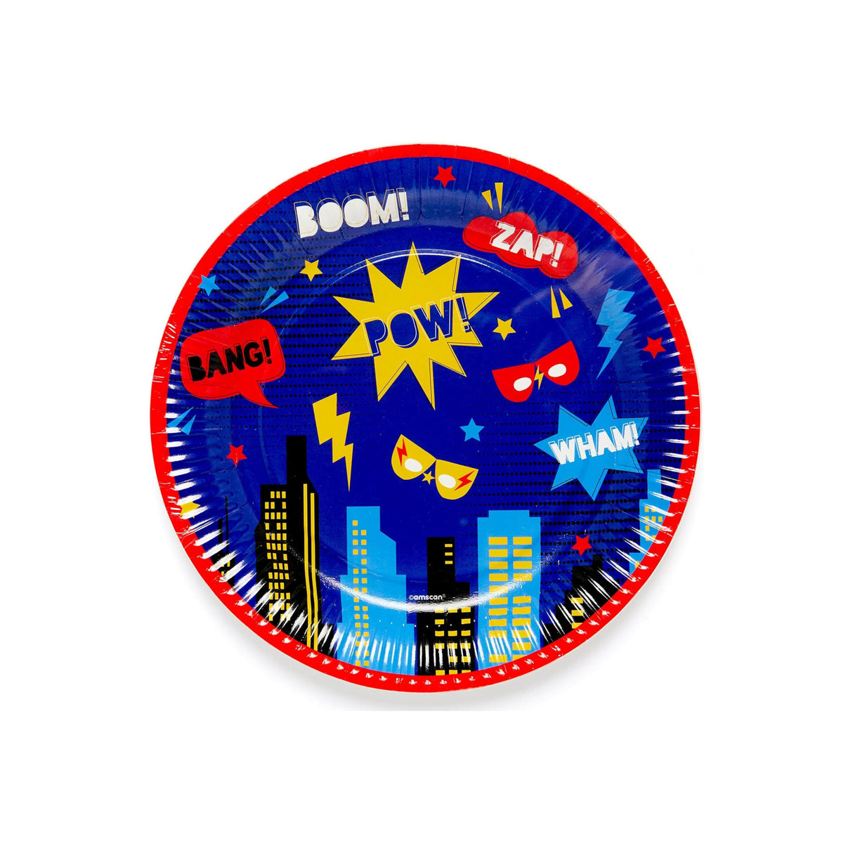 Superhero Round Paper Plates 8 Pack