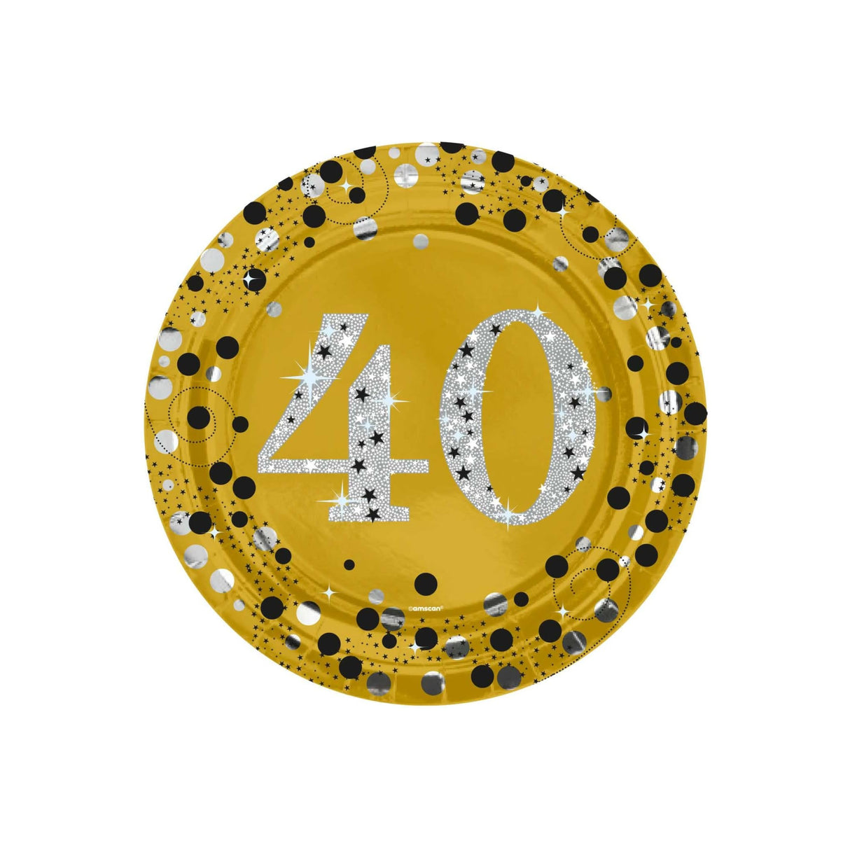 40th Round Paper Plate 8 Pack