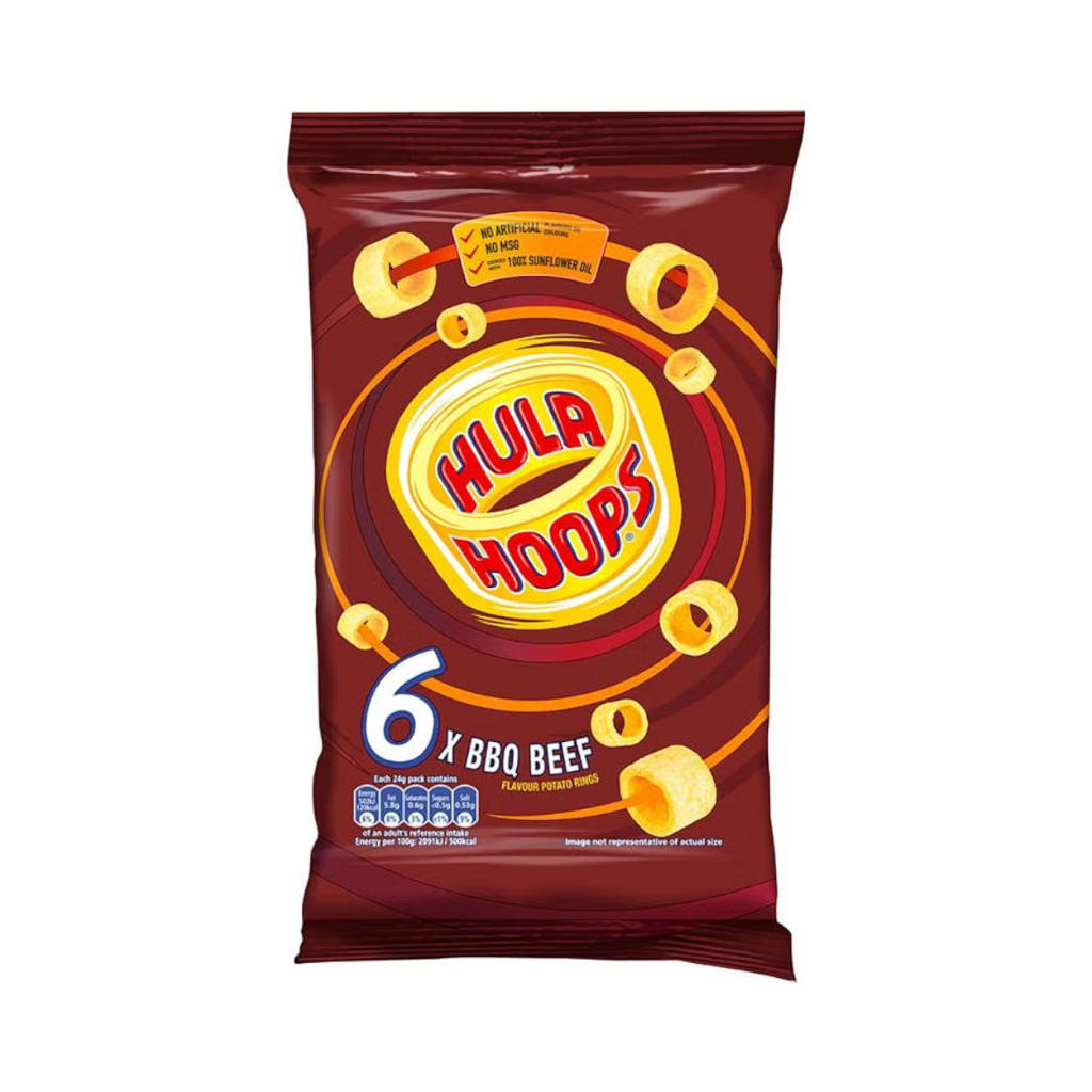 Hula Hoops BBQ Beef Crisps | 6 x 24g