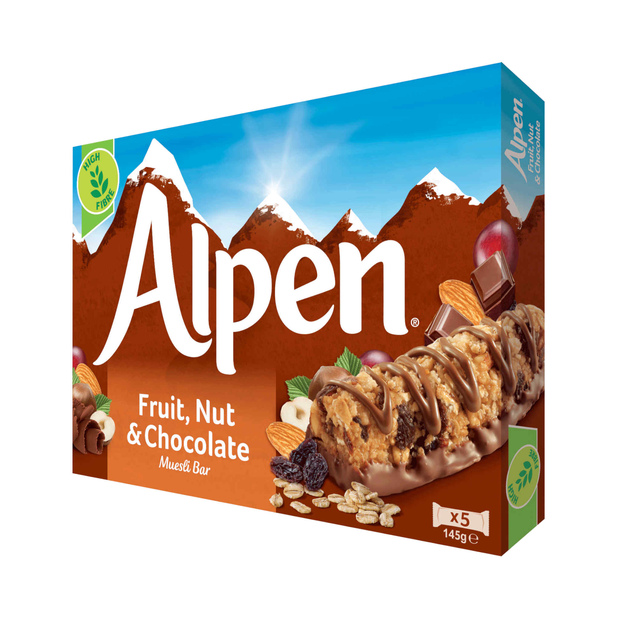 Alpen Fruit, Nut & Chocolate Cereal Bars | 5 x 29g