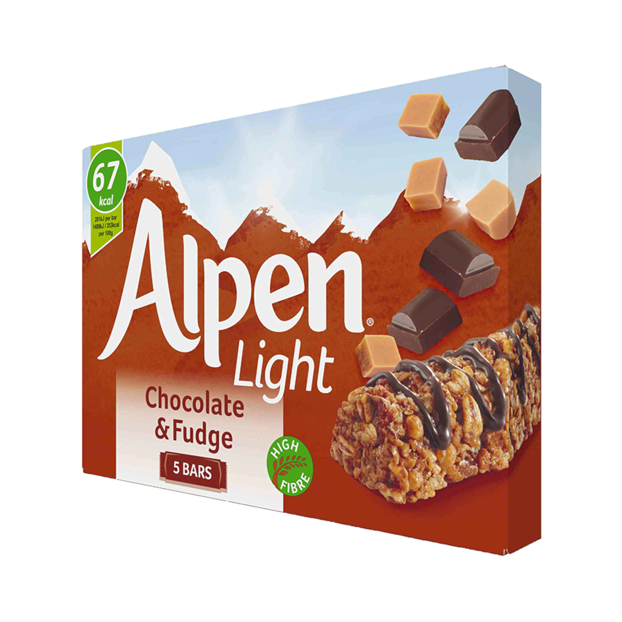 Alpen Light Chocolate & Fudge Cereal Bar | 5 x 19g
