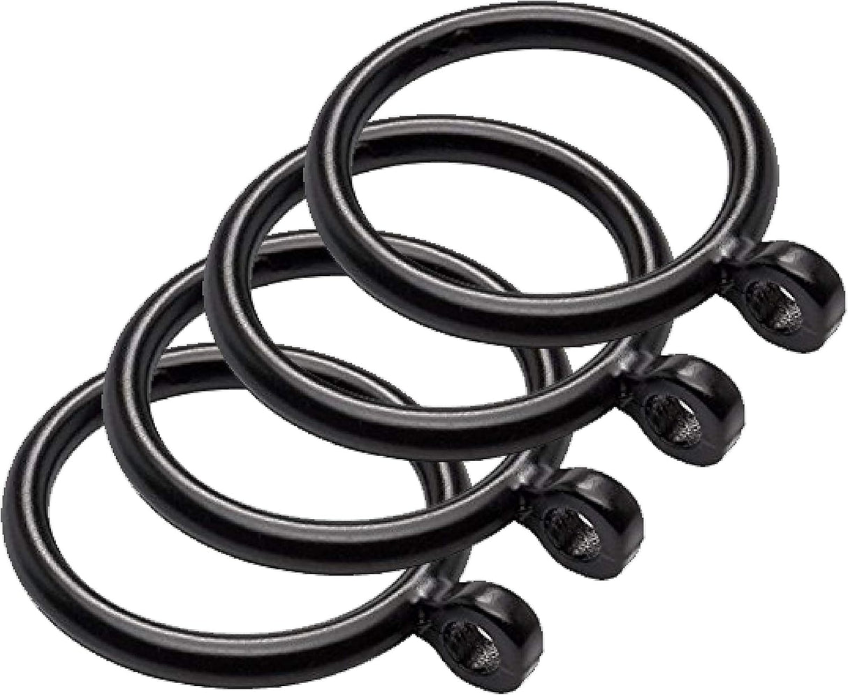 Iron Works Curtain Pole Rings PVC Ring Pack of 12 Black