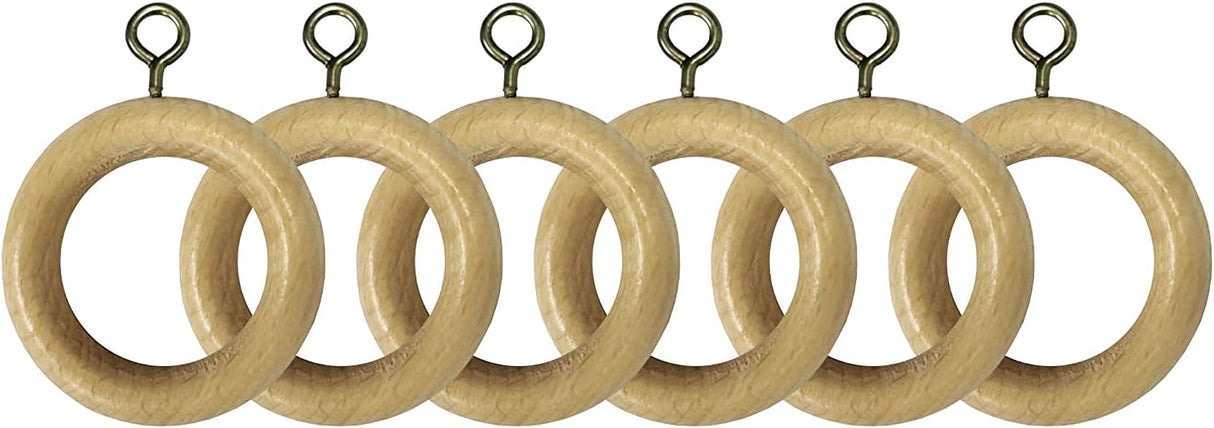 Wooden Curtain Pole Rings Pack of 6 Natural Effect
To Fit 23mm Diameter Curtain Pole
Material: Wood
Pack of 6
