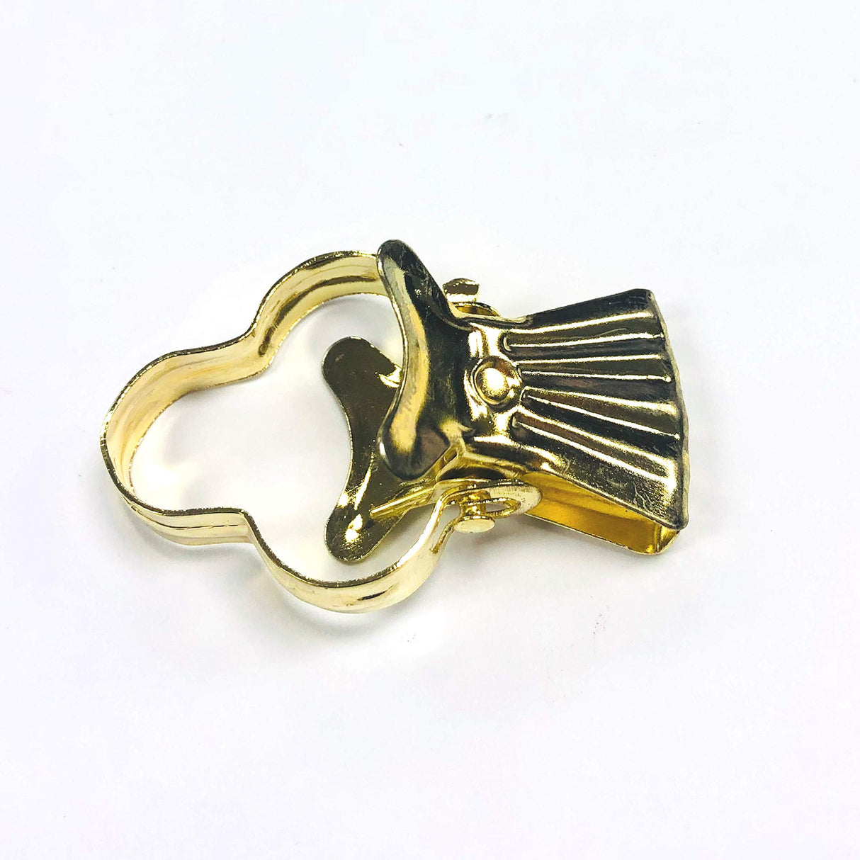 Curtain Pincer Clips Pack of 12 Shiny Brass Effect