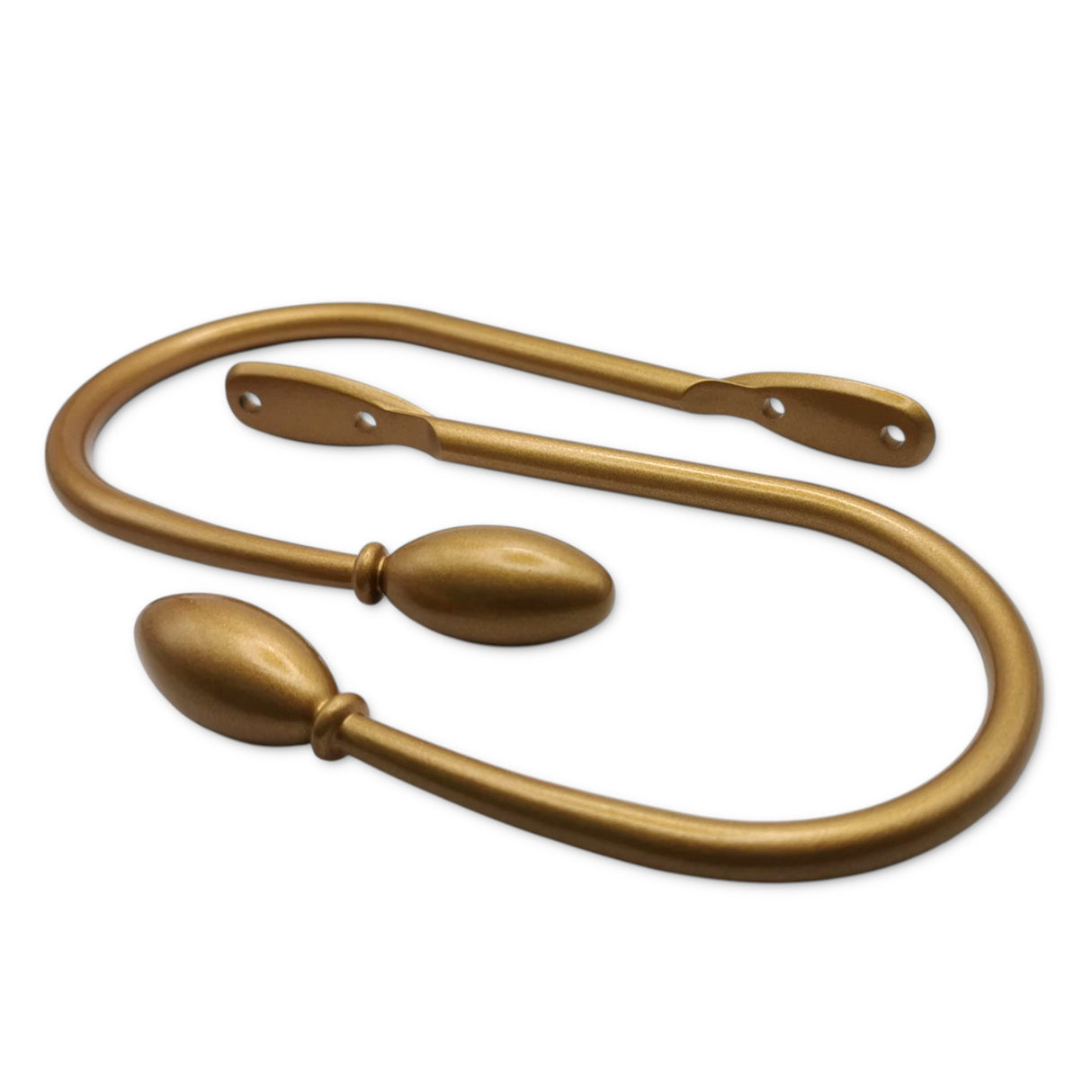 Universal Metal Drapery Holdbacks Pair, Gold Effect, Oval End U-Shaped Tieback Stems
