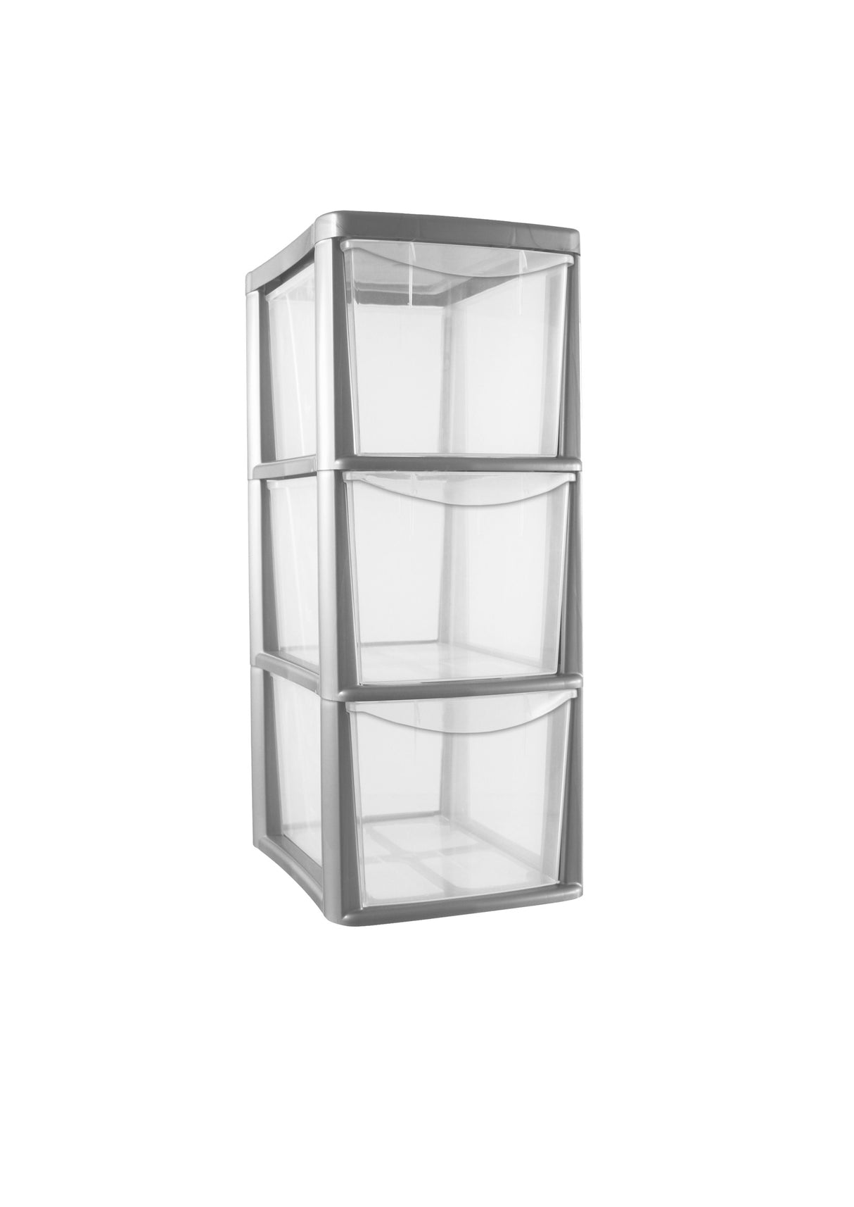 3-Drawer Tower Storage Unit - Available in Medium & Large Sizes, Silver & Black