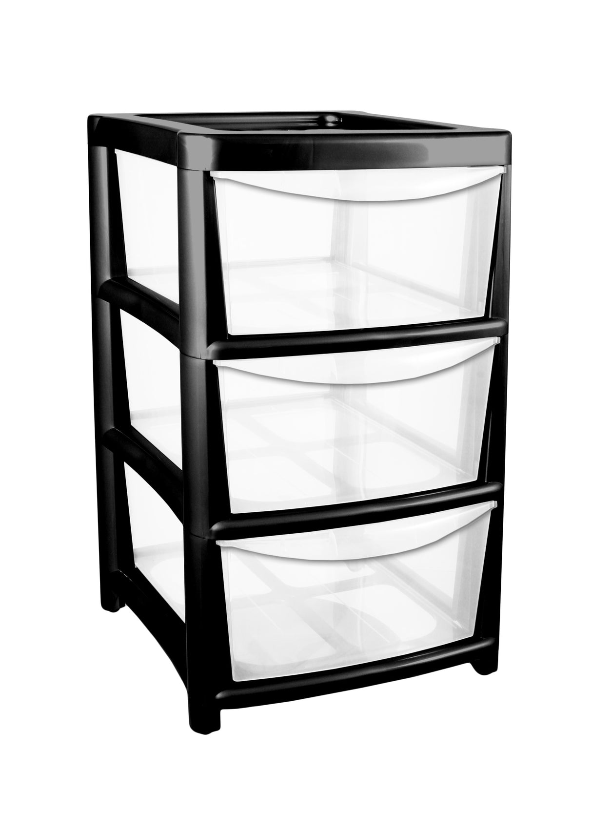 3-Drawer Tower Storage Unit - Available in Medium & Large Sizes, Silver & Black