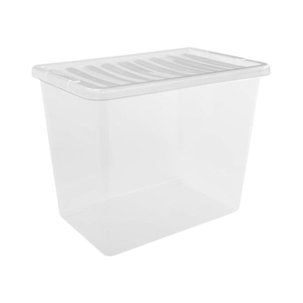 Storage Box with Lid Clear 80 Litre