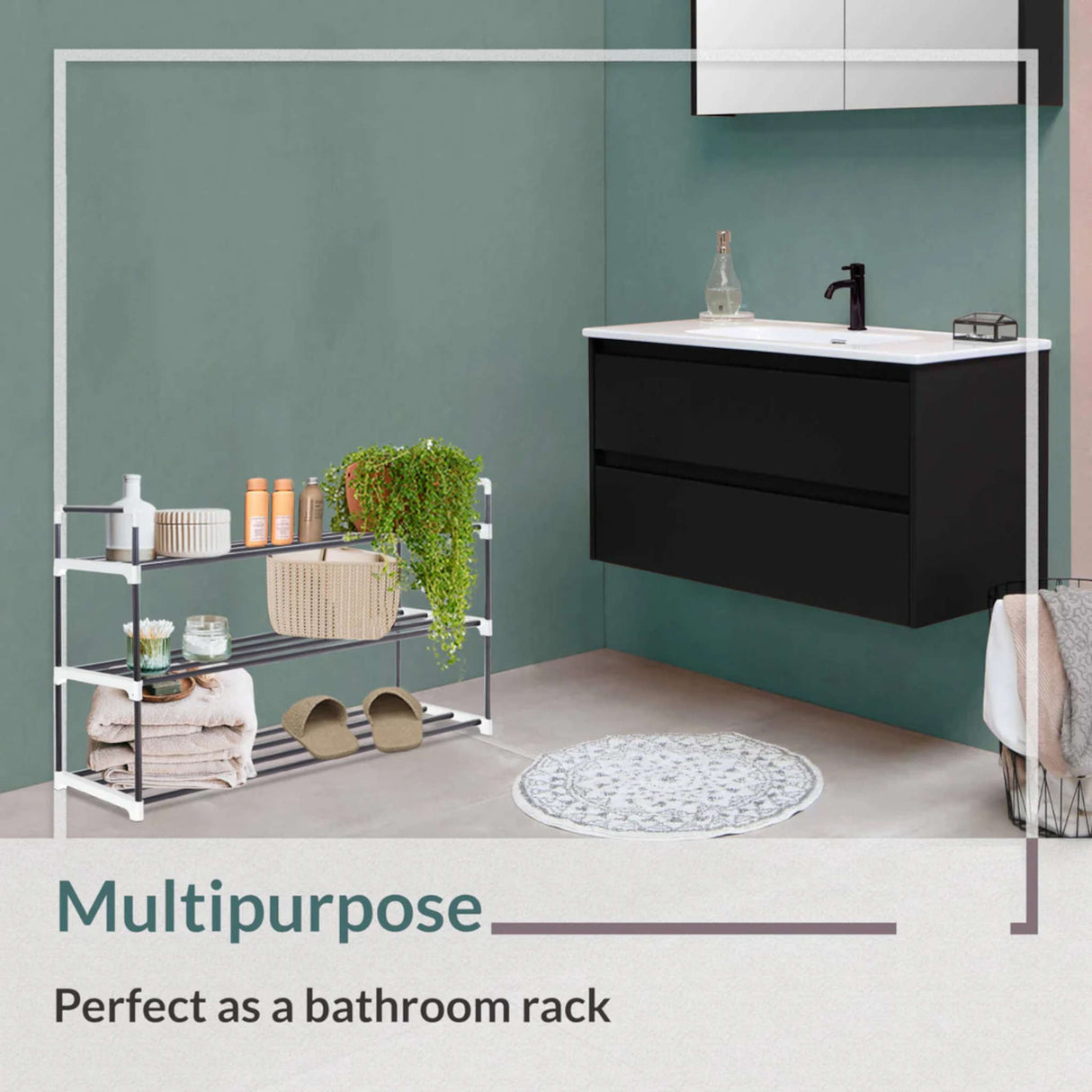 3 Tier Heavy Duty Metal Shoe Rack Grey