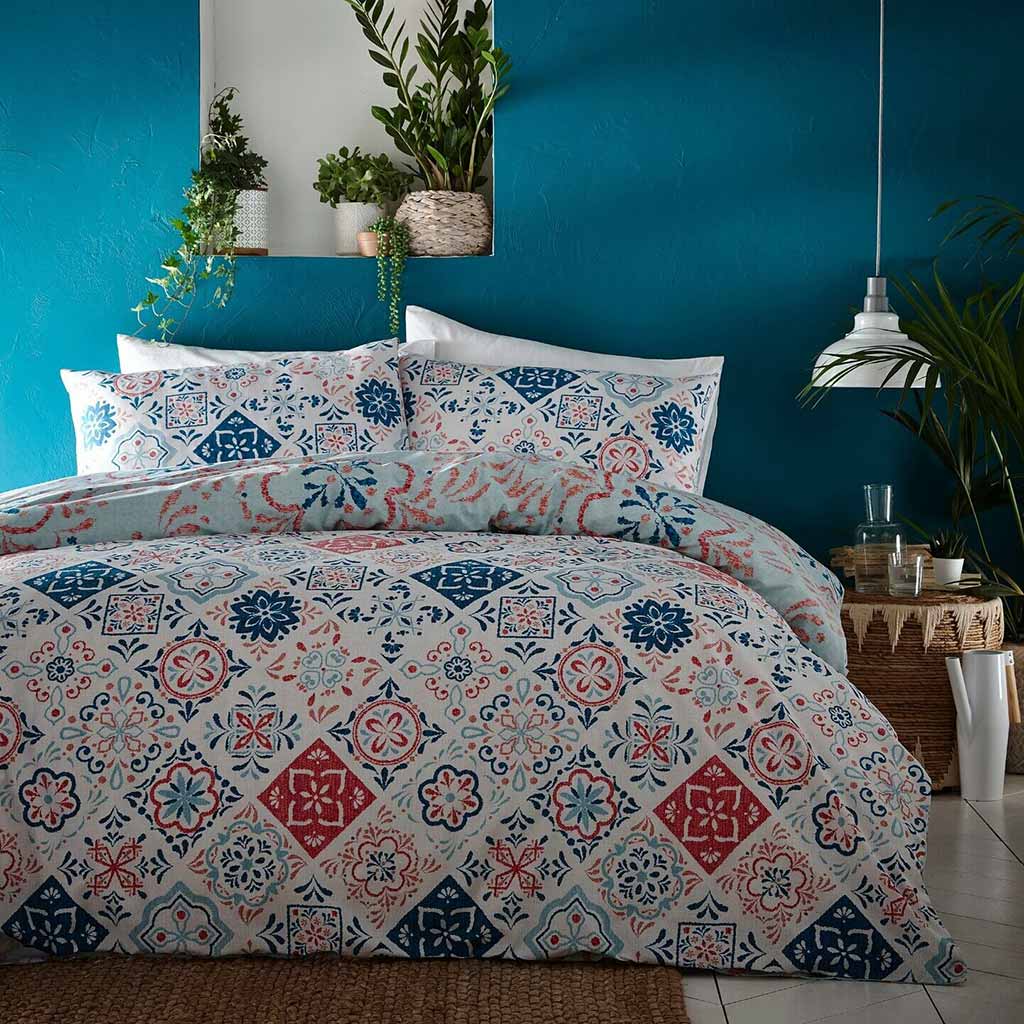 Morocco Teal Duvet Cover & Pillowcase Set | Double