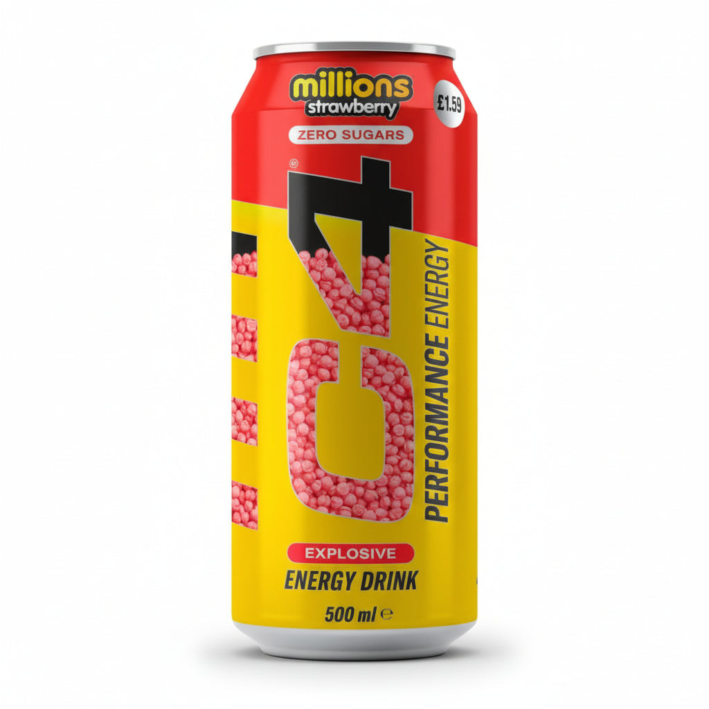 C4 Millions Strawberry Zero Sugar Explosive Energy Drink 500ml