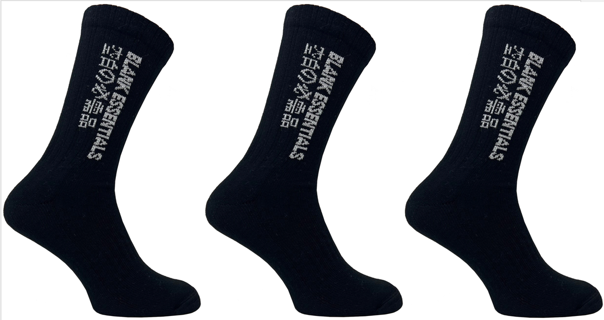 Blank Essentials Black Crew Socks 3 pair