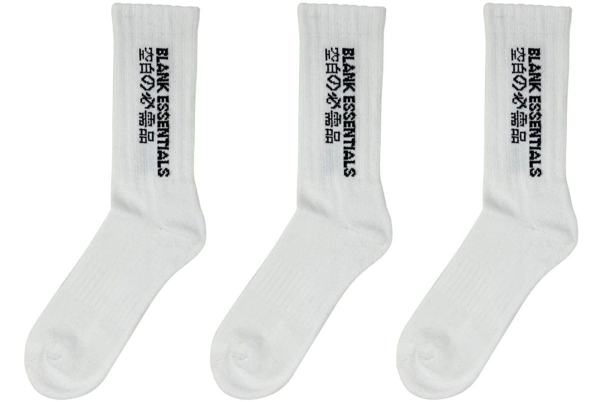 Blank Essentials White Crew Socks 3 pair
