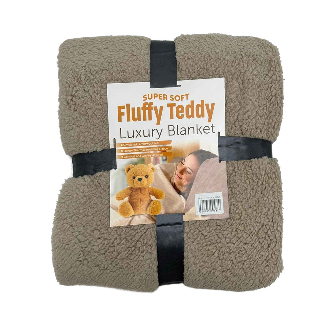 Super Soft Fluffy Teddy Luxury Blanket | 220x240cm | Mink