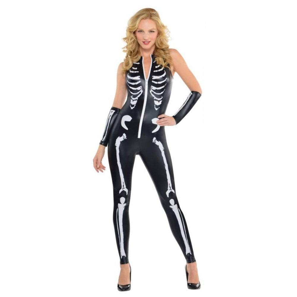 (997524) Adult Ladies Skeleton Catsuit Costume (Medium)